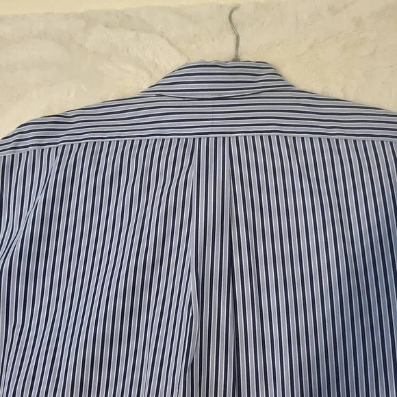 Ralph Lauren Navy Striped Button Down Shirt - Picture 4 of 14